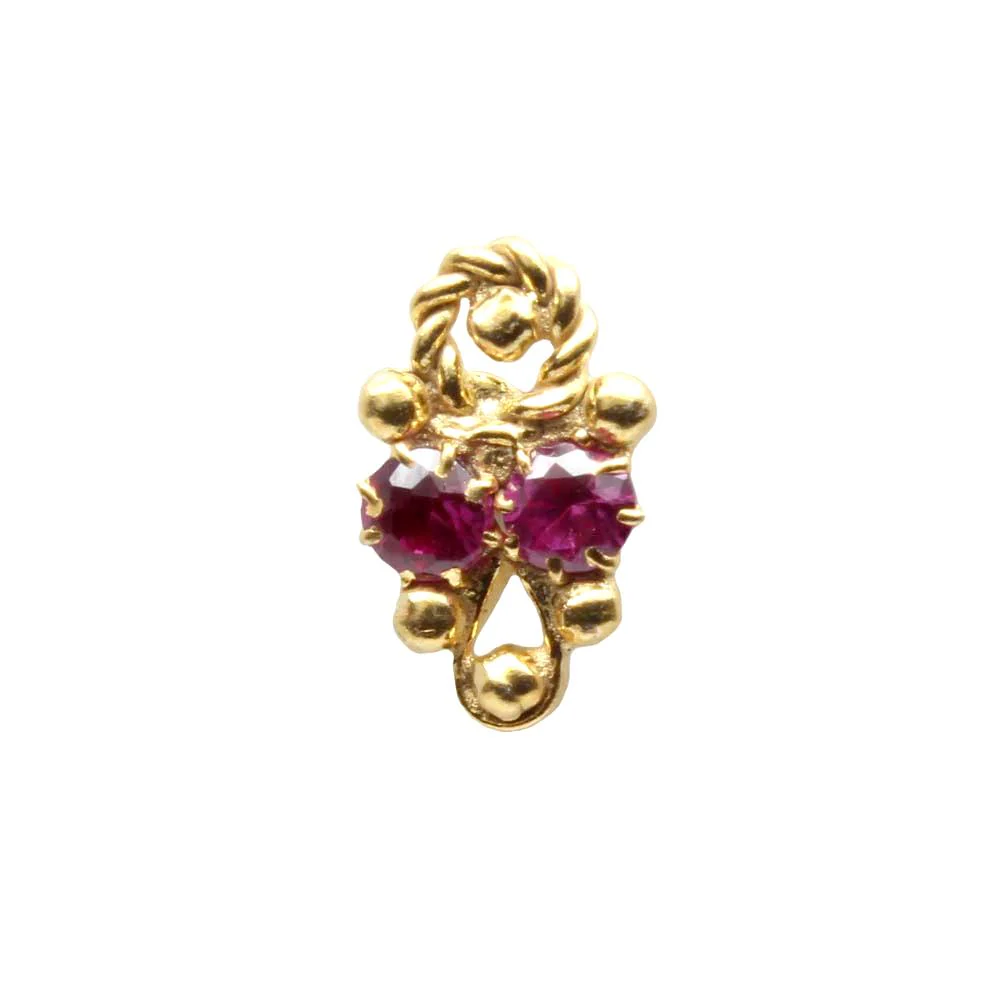 Twisted metal design CZ Nose Pin - Image 4