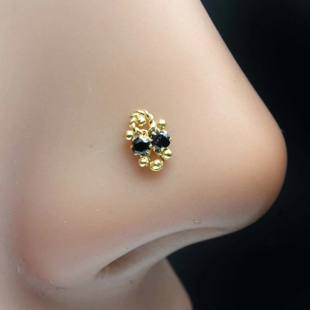 Twisted metal design CZ Nose Pin - Image 5
