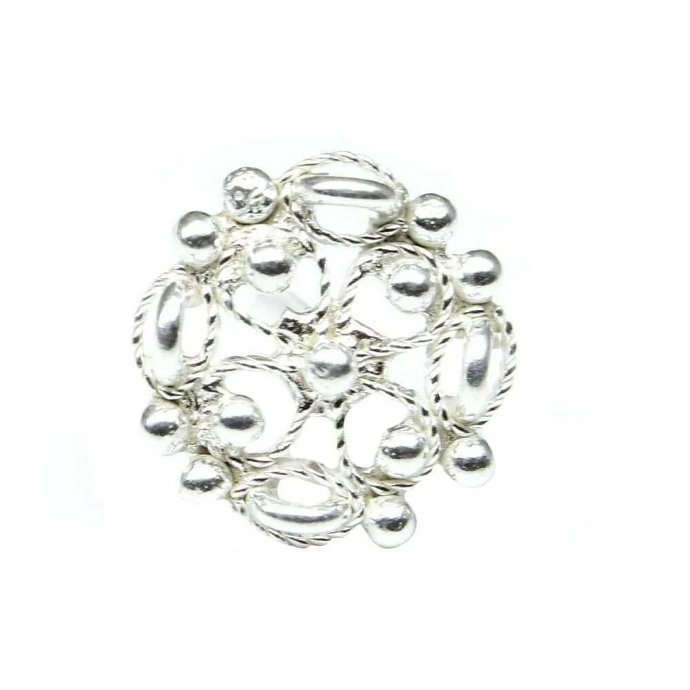 Twisted wire and beadwork Silver Nose stud - Image 2