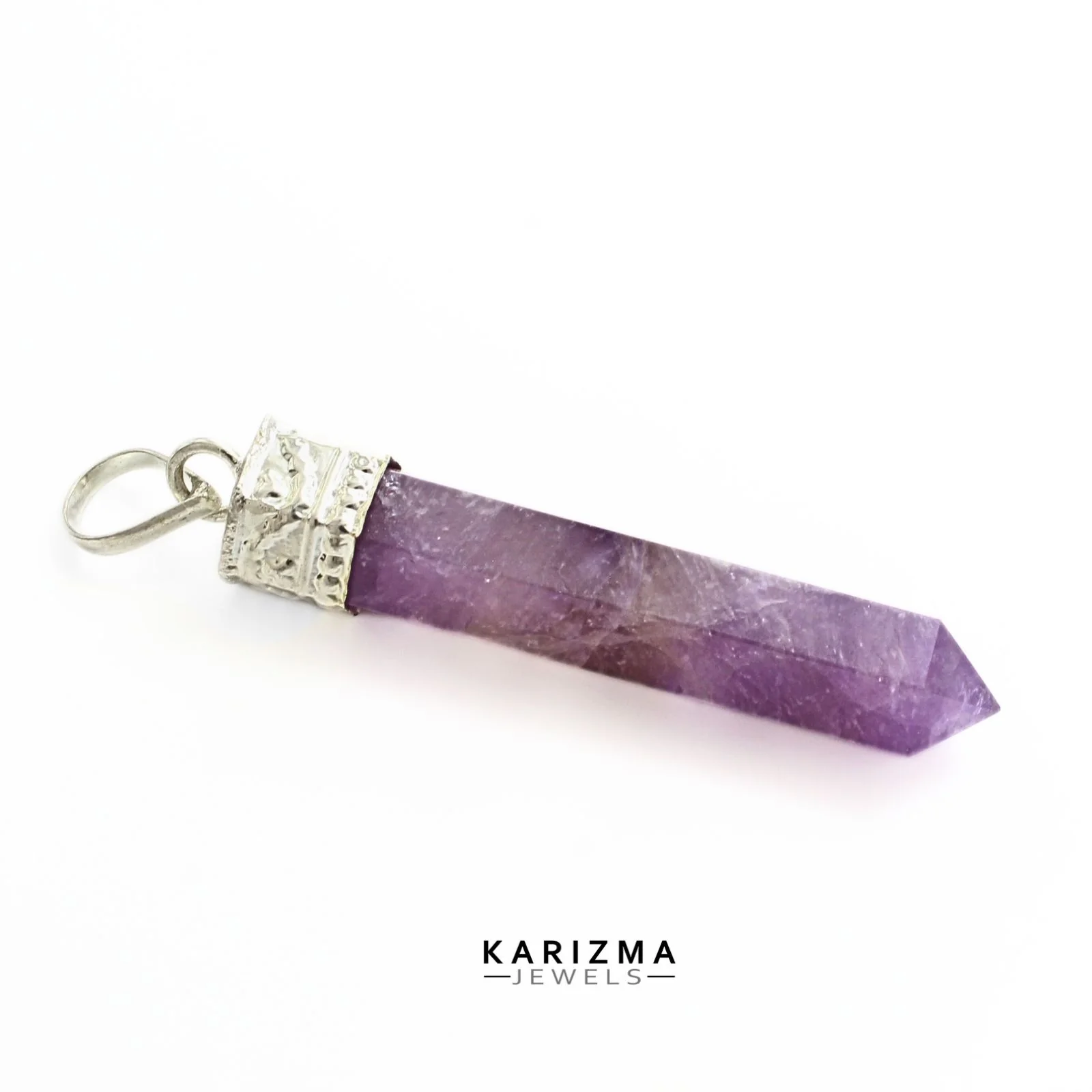 Unique 26.2Ct Natural Amethyst Gemstone Reiki Healing Pencil Point Pendant - Image 4