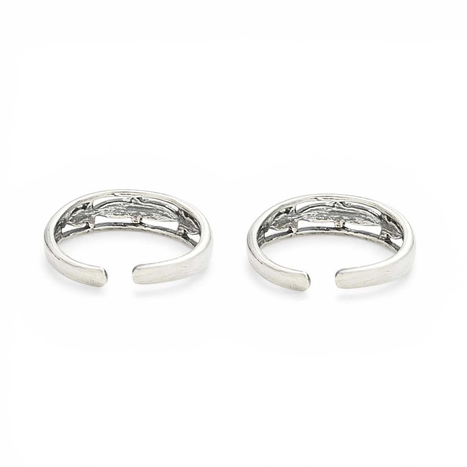 Unique Design Oxidized Women 925 Real Silver Toe Ring - Pair - Image 5