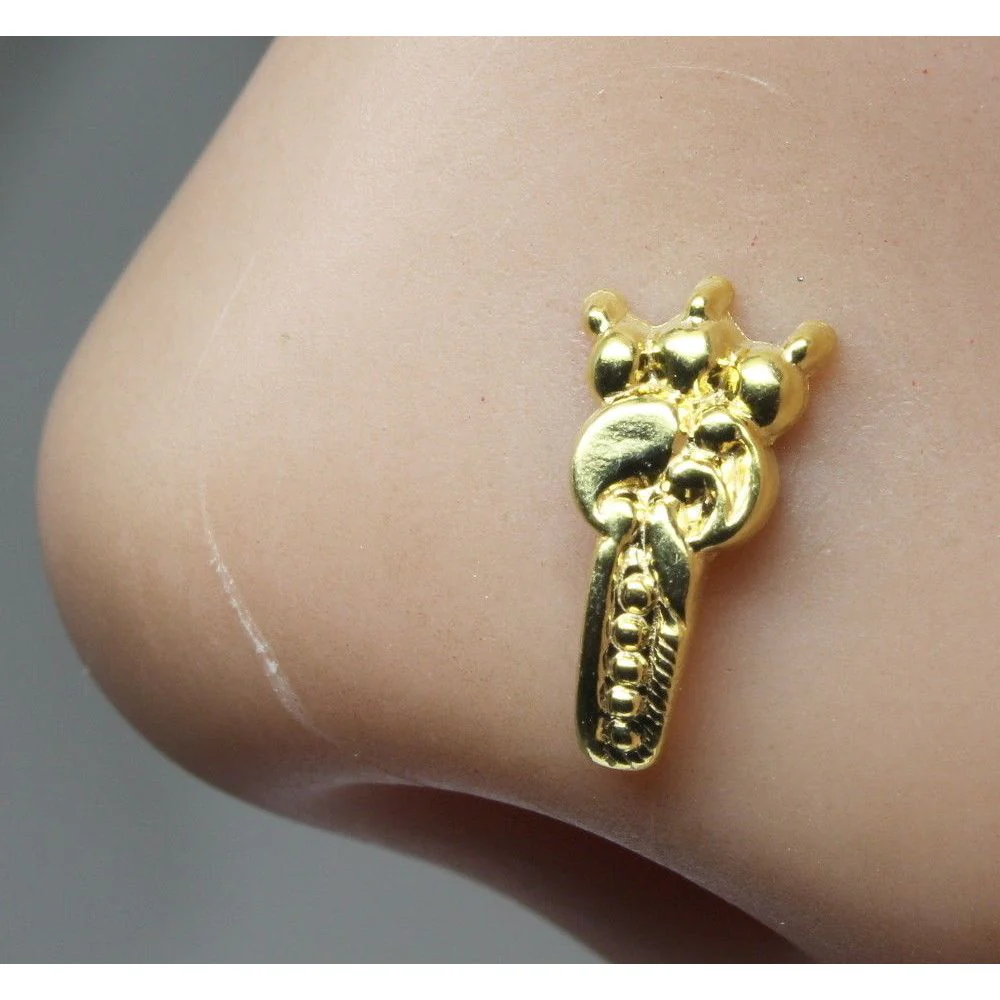 Vertical traditional design nose pin