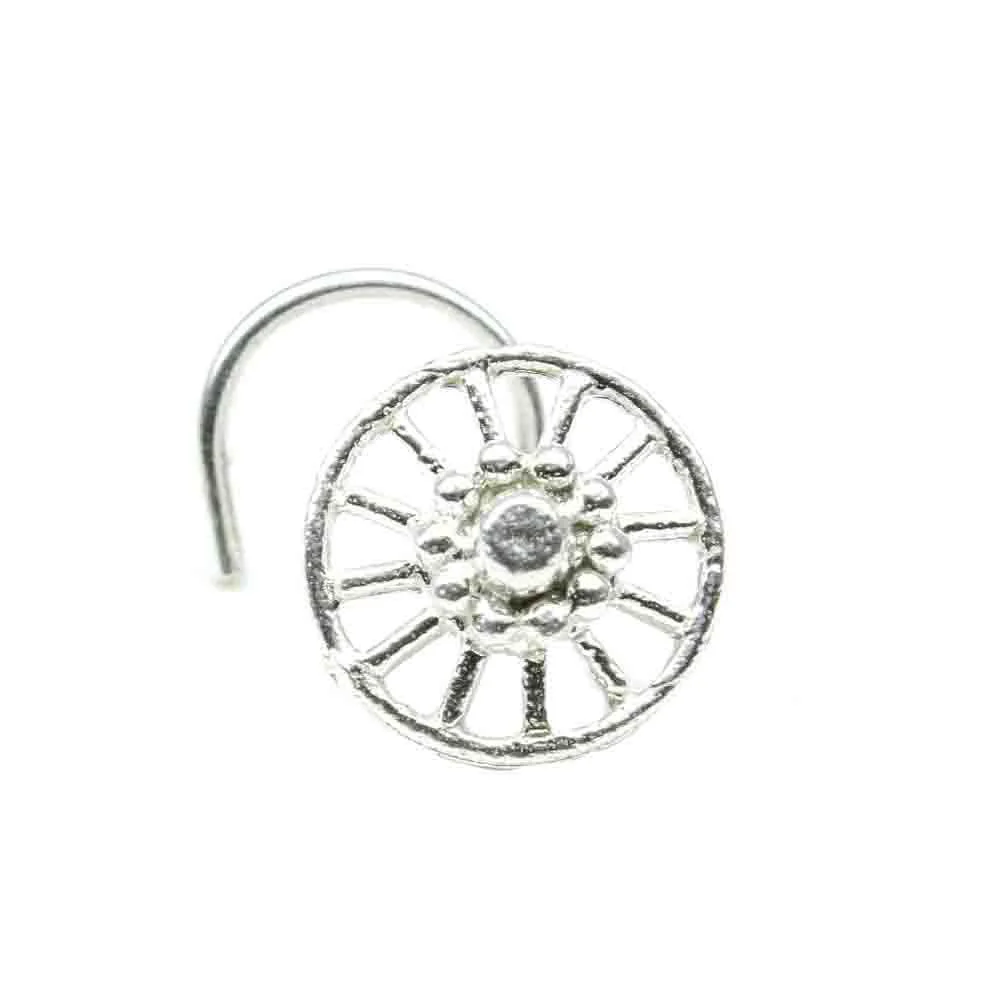 Wagon wheel Silver Nose piercing - Image 3