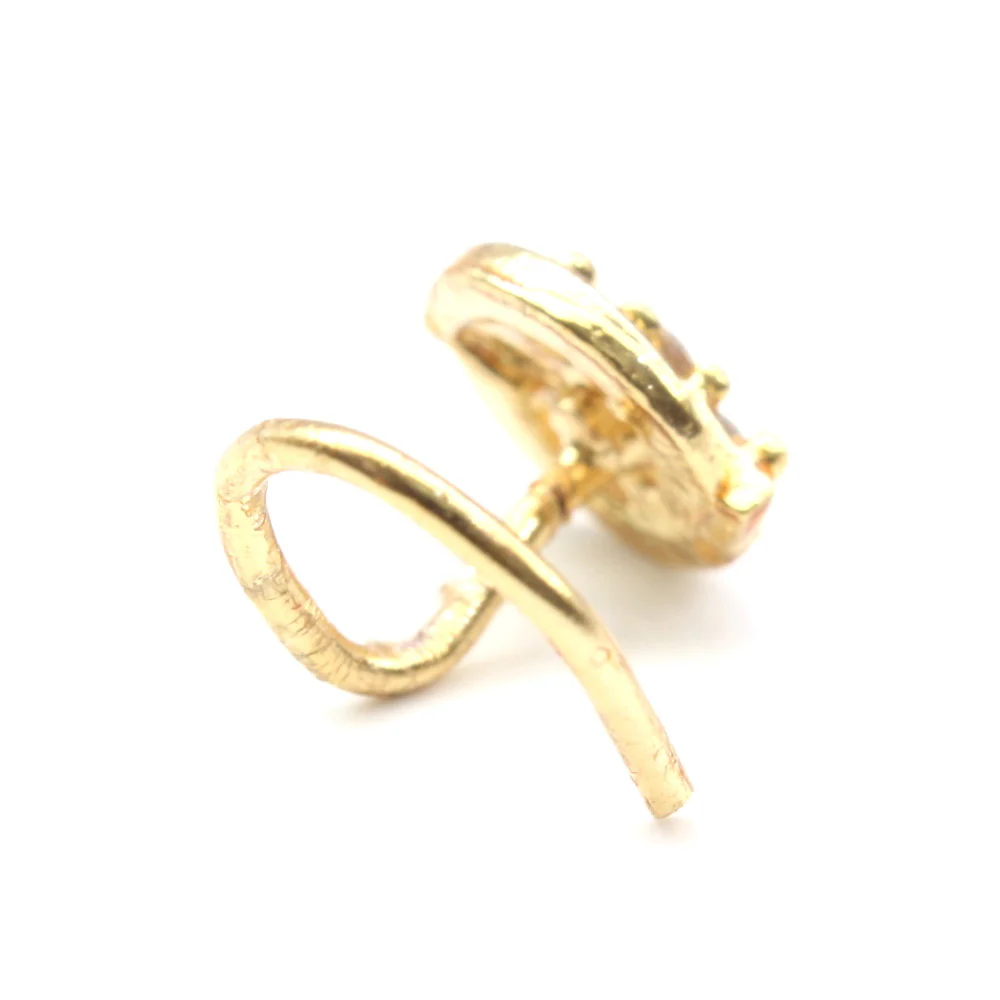 Wheel design CZ studded nose stud - Image 3