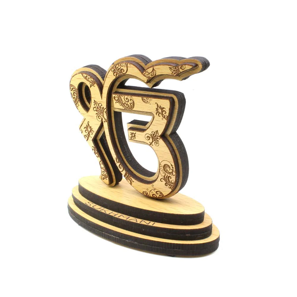 Wooden Ek Onkar Car Decorative Showpiece – Sikh Religious Gift & Decorative Item - Image 3
